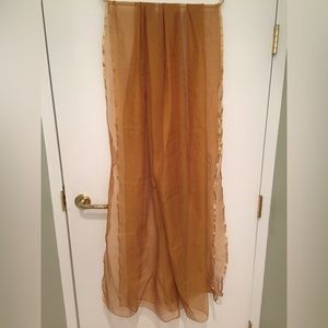 New Nalli Brand Gold & Mustard net Dupatta Shawl Wrap Sheer Sexy Wedding Veil